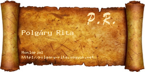 Polgáry Rita névjegykártya